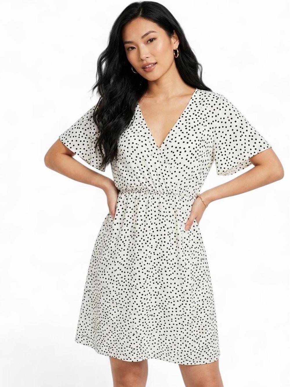 Sienna Sky White Polka Dot Wrap Dress S Parisian
